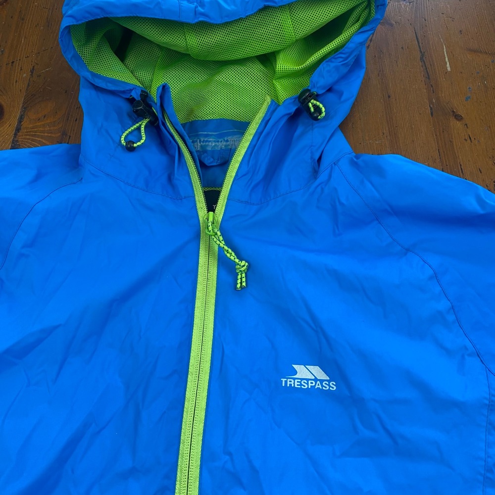 Trespass Mens TP75 Waterproof Breathable Packaway Rain Jacket Blue Size S